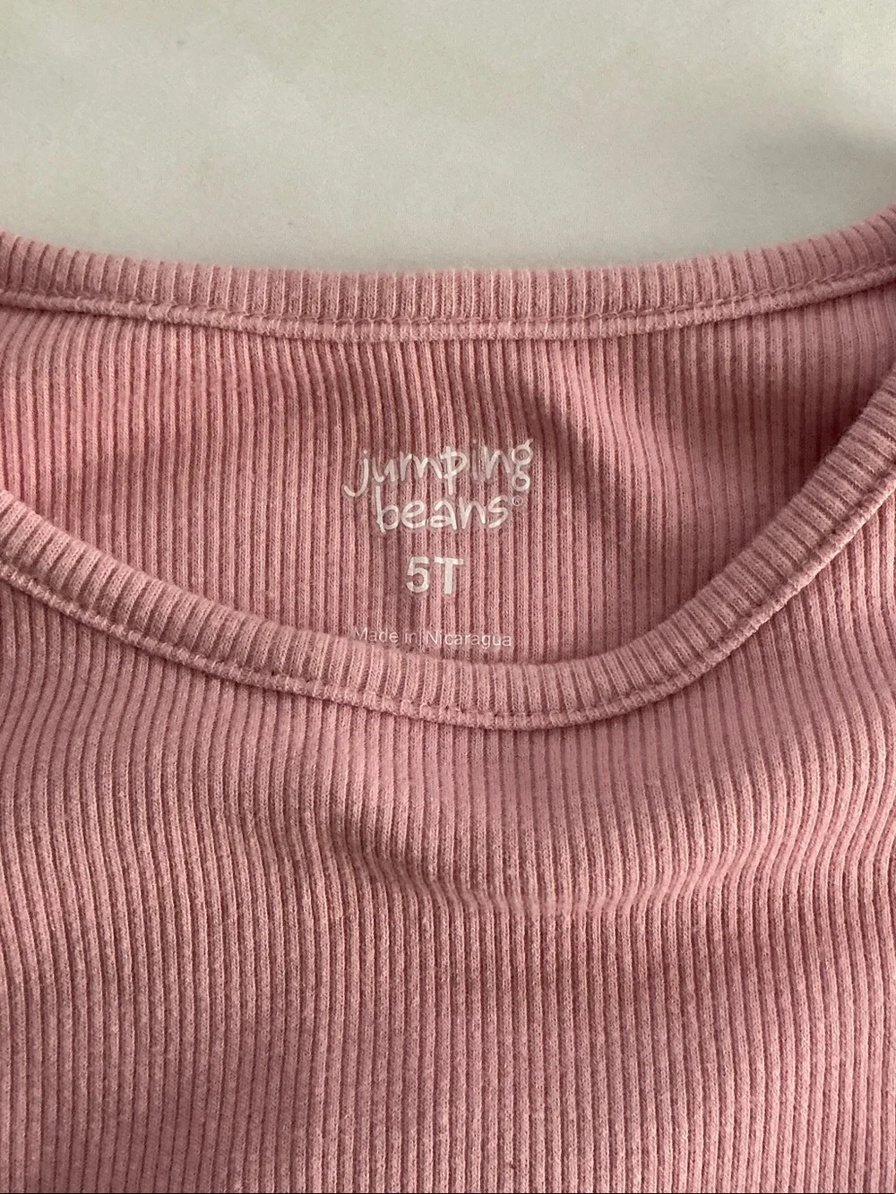 jumping beans Pink Top and Navy Ribbed Flare Pants Kids Matching Set